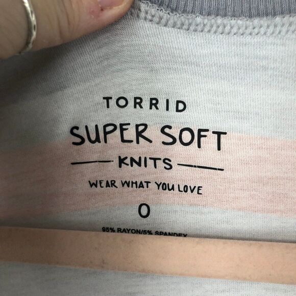 Torrid Super Soft Cocoon Cardigan, Striped, Open Front, Curved Hem SZ 0 (XL) - Picture 9 of 9